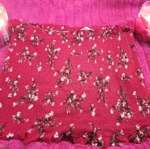 Red crop top with flowers